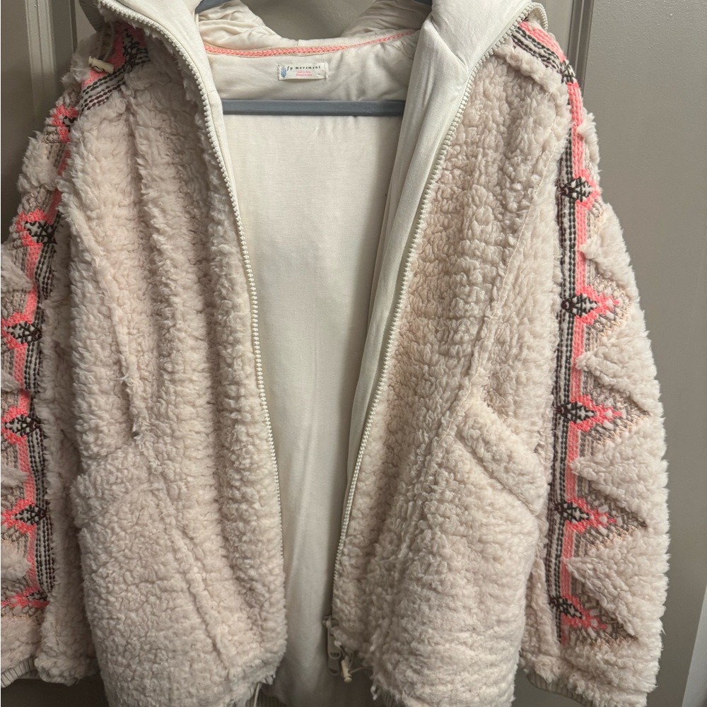 Free People Sherpa Jacket with Pink Accents